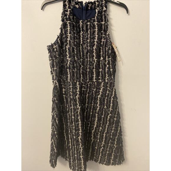 Banana Republic Heritage Collection Dress Blue White Fringe Cotton Size 4 - Picture 1 of 11